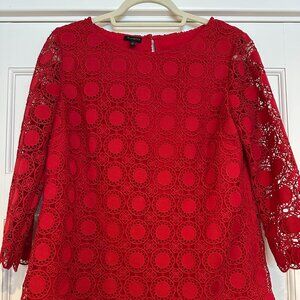 Talbots Red Geometric Top